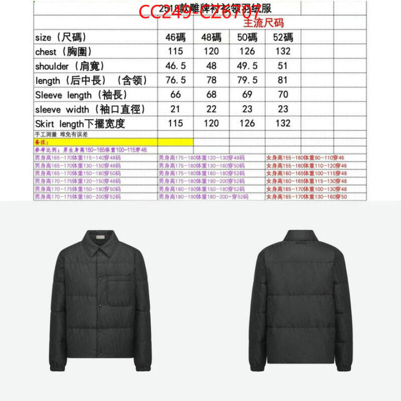 Down jacket Women-Dior replcia cheap ID: CZ6707 $: 249USD