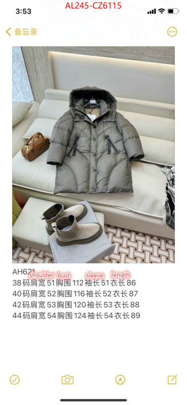 Down jacket Women-MaxMara replica for cheap ID: CZ6115 $: 245USD
