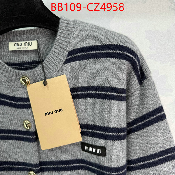 Clothing-MIU MIU how to buy replcia ID: CZ4958 $: 109USD