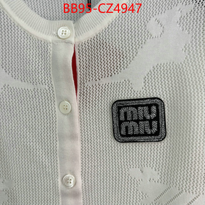 Clothing-MIU MIU we provide top cheap aaaaa ID: CZ4947 $: 95USD
