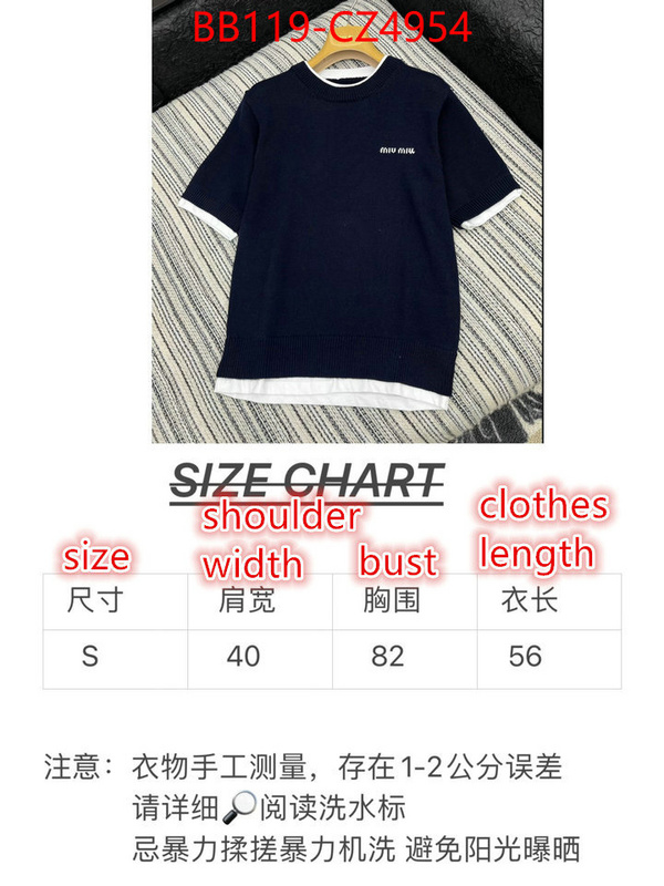 Clothing-MIU MIU buy aaaaa cheap ID: CZ4954 $: 119USD