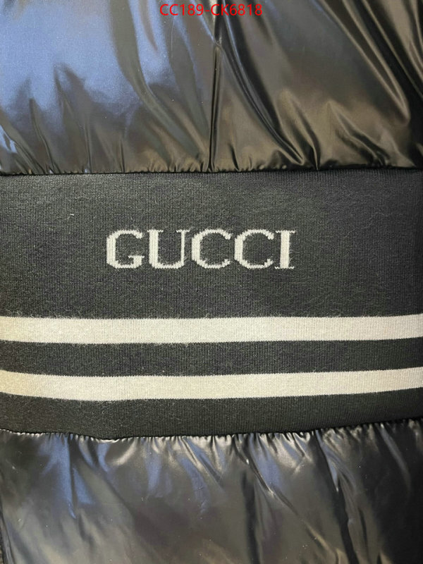 Down jacket Men-Gucci replica 1:1 high quality ID: CK6818 $: 189USD