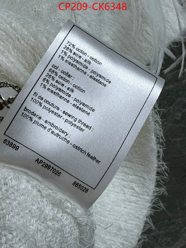 Clothing-Chanel sellers online ID: CK6348 $: 209USD