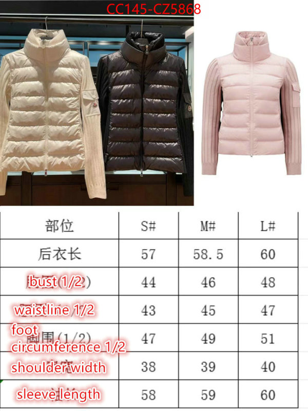 Down jacket Women-Moncler designer wholesale replica ID: CZ5868 $: 145USD