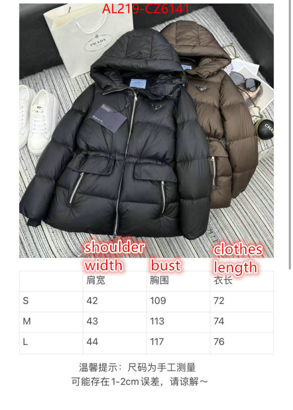 Down jacket Women-Prada best site for replica ID: CZ6141 $: 219USD