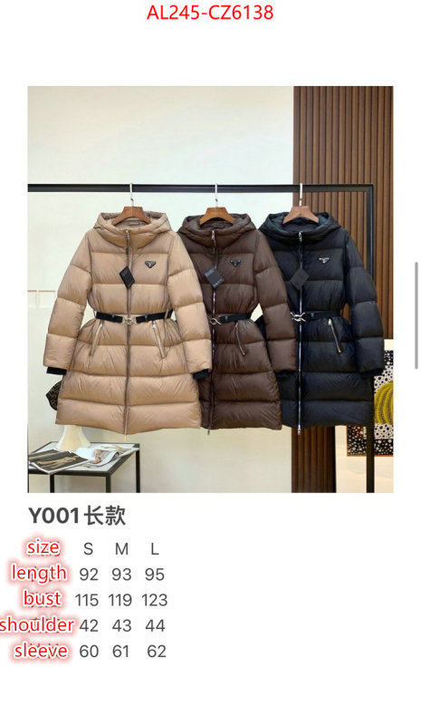 Down jacket Women-Prada outlet 1:1 replica ID: CZ6138 $: 245USD