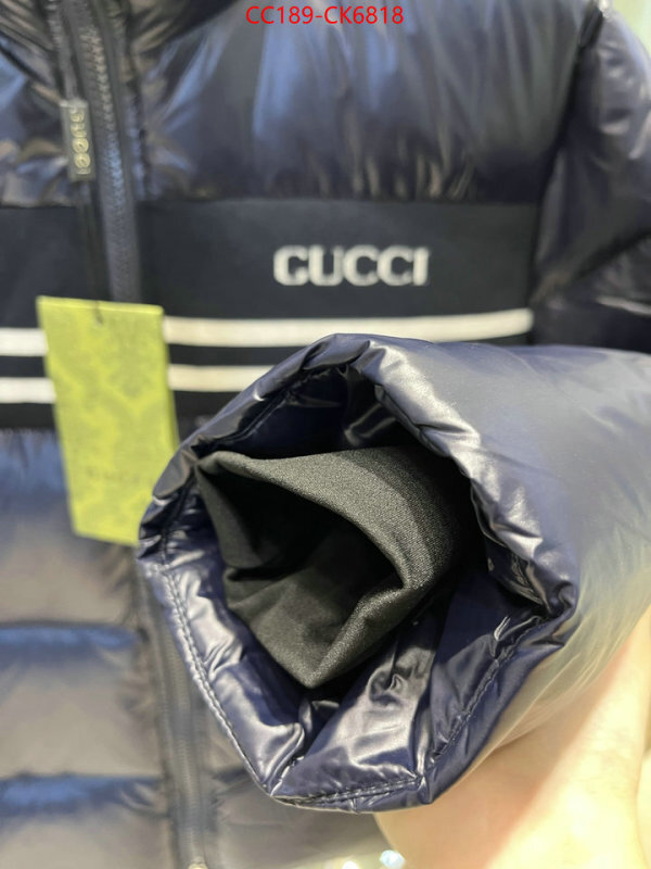 Down jacket Men-Gucci replica 1:1 high quality ID: CK6818 $: 189USD