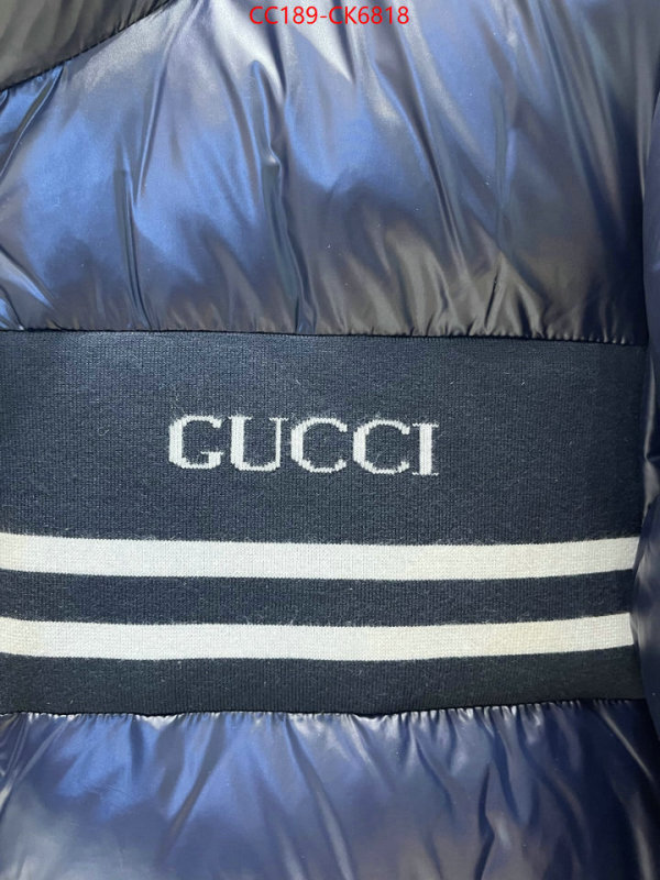 Down jacket Men-Gucci replica 1:1 high quality ID: CK6818 $: 189USD