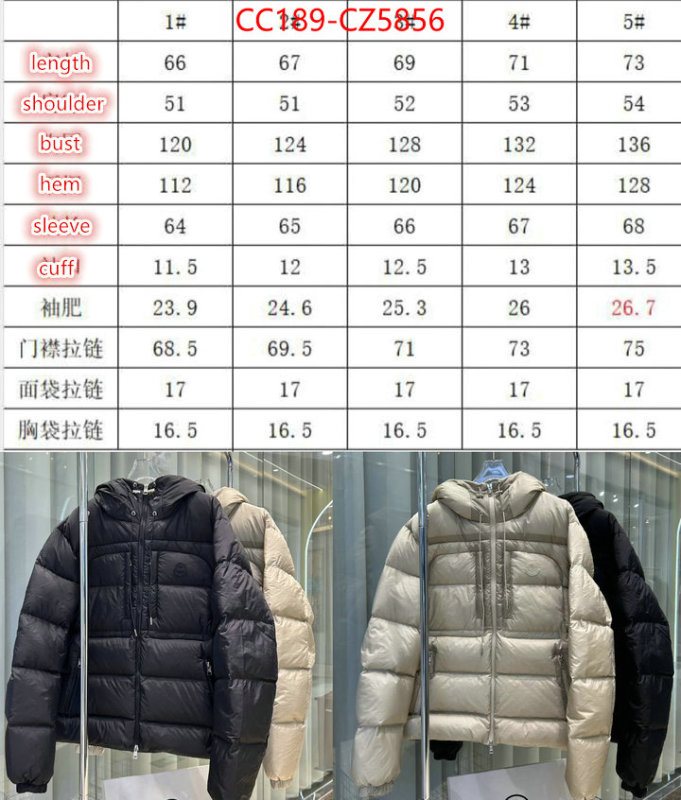 Down jacket Men-Moncler replica every designer ID: CZ5856 $: 189USD