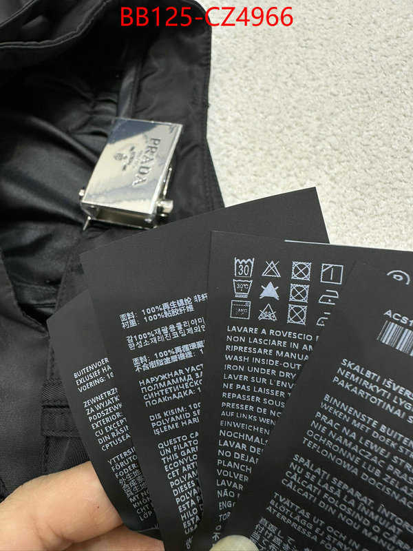 Clothing-Prada the quality replica ID: CZ4966 $: 125USD