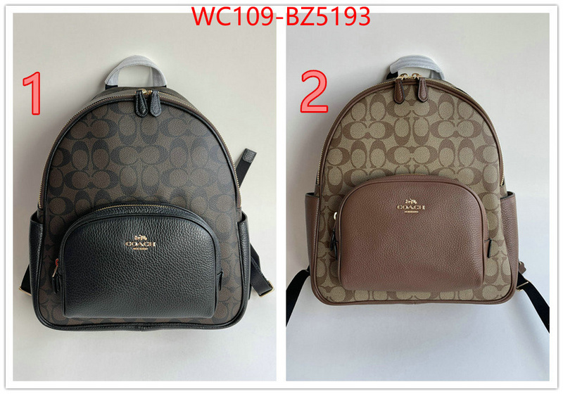 Coach Bags(4A)-Backpack- outlet 1:1 replica ID: BZ5193 $: 109USD,