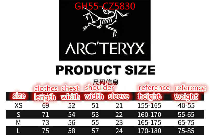 Clothing-ARCTERYX wholesale replica ID: CZ5830 $: 55USD