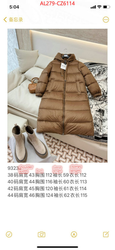Down jacket Women-MaxMara best site for replica ID: CZ6114 $: 279USD
