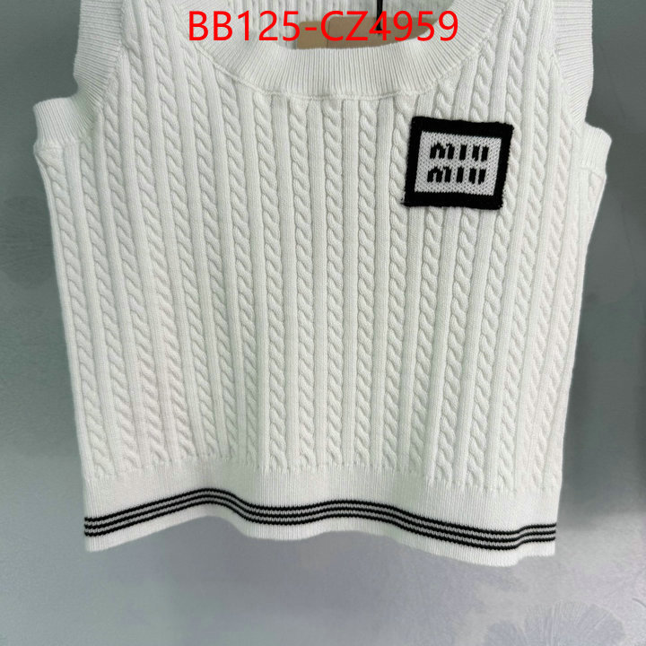 Clothing-MIU MIU 2024 perfect replica designer ID: CZ4959 $: 125USD