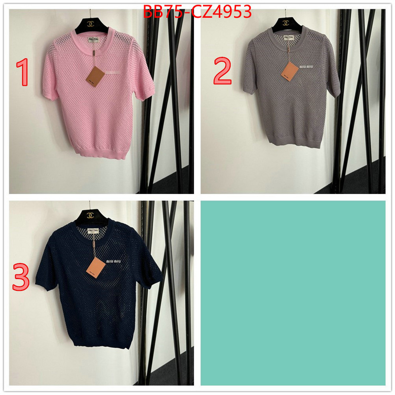 Clothing-MIU MIU cheap wholesale ID: CZ4953 $: 75USD