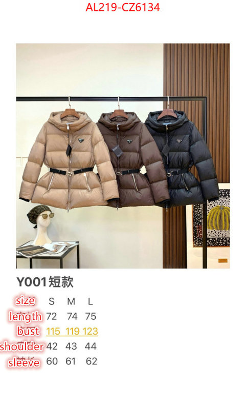 Down jacket Women-Prada knockoff highest quality ID: CZ6134 $: 219USD