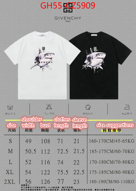 Clothing-Givenchy highest quality replica ID: CZ5909 $: 55USD