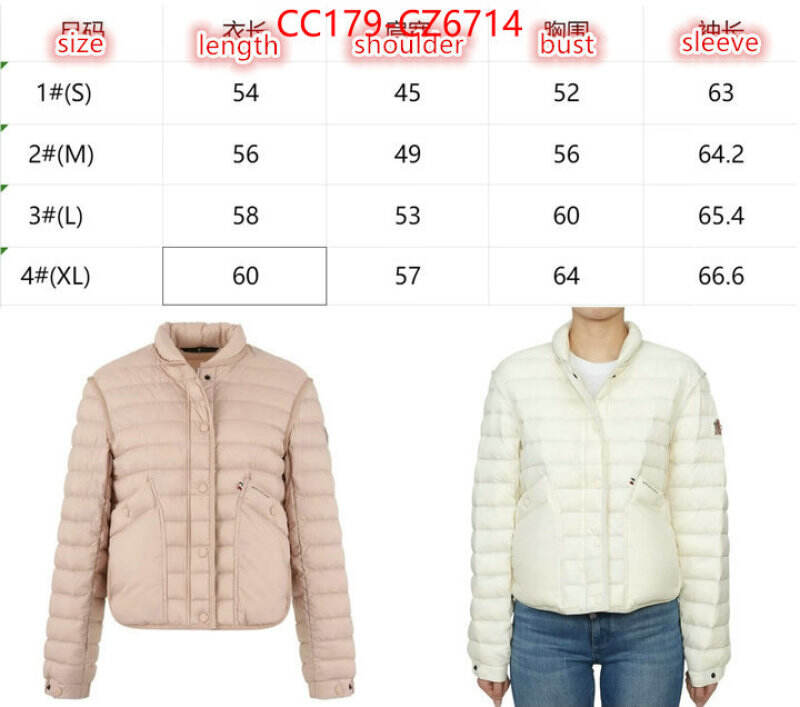 Down jacket Women-Moncler hot sale ID: CZ6714 $: 179USD