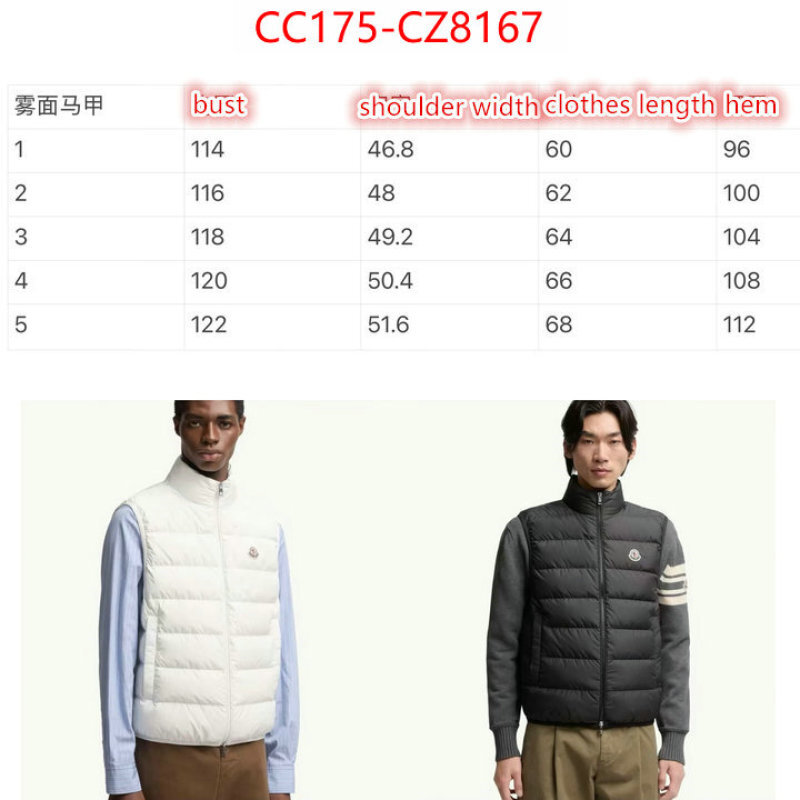 Down jacket Men-Moncler what is a 1:1 replica ID: CZ8167 $: 175USD