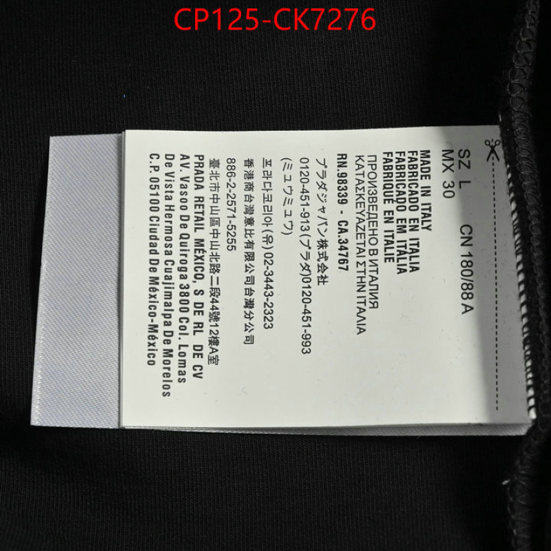 Clothing-Prada designer replica ID: CK7276 $: 125USD