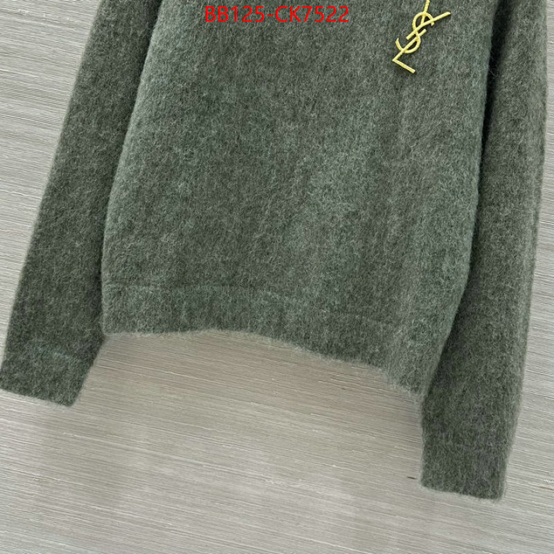 Clothing-YSL 2024 replica wholesale cheap sales online ID: CK7522 $: 125USD