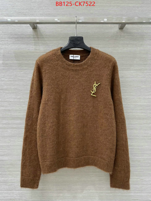 Clothing-YSL 2024 replica wholesale cheap sales online ID: CK7522 $: 125USD