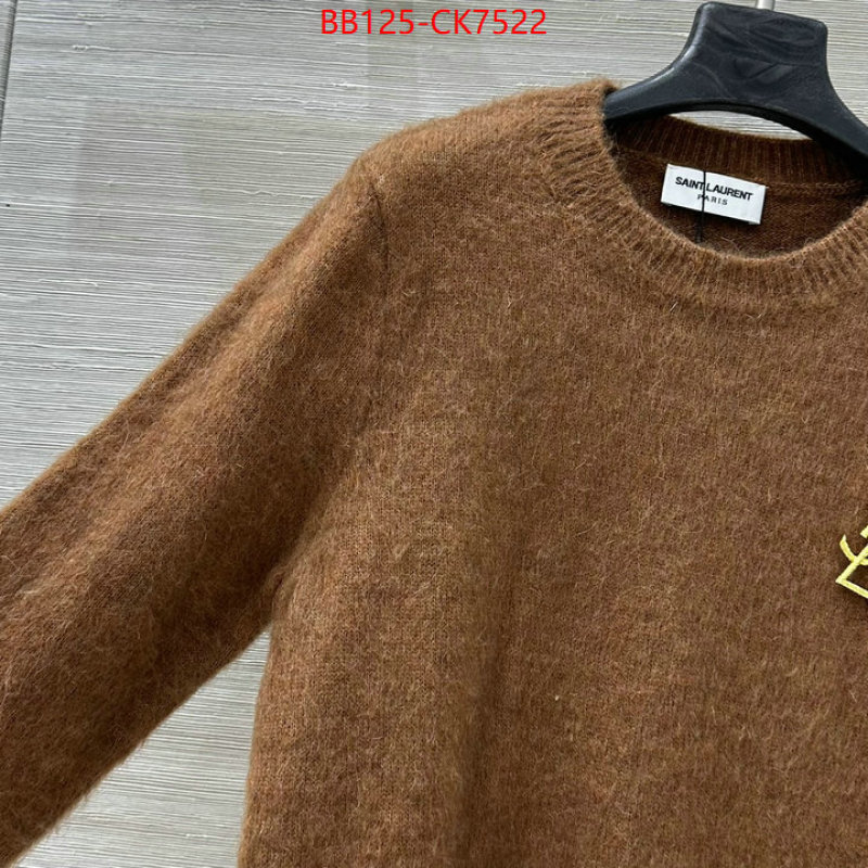 Clothing-YSL 2024 replica wholesale cheap sales online ID: CK7522 $: 125USD