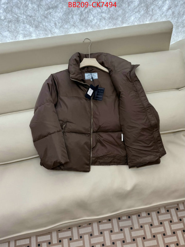 Down jacket Women-Prada what's the best to buy replica ID: CK7494 $: 209USD