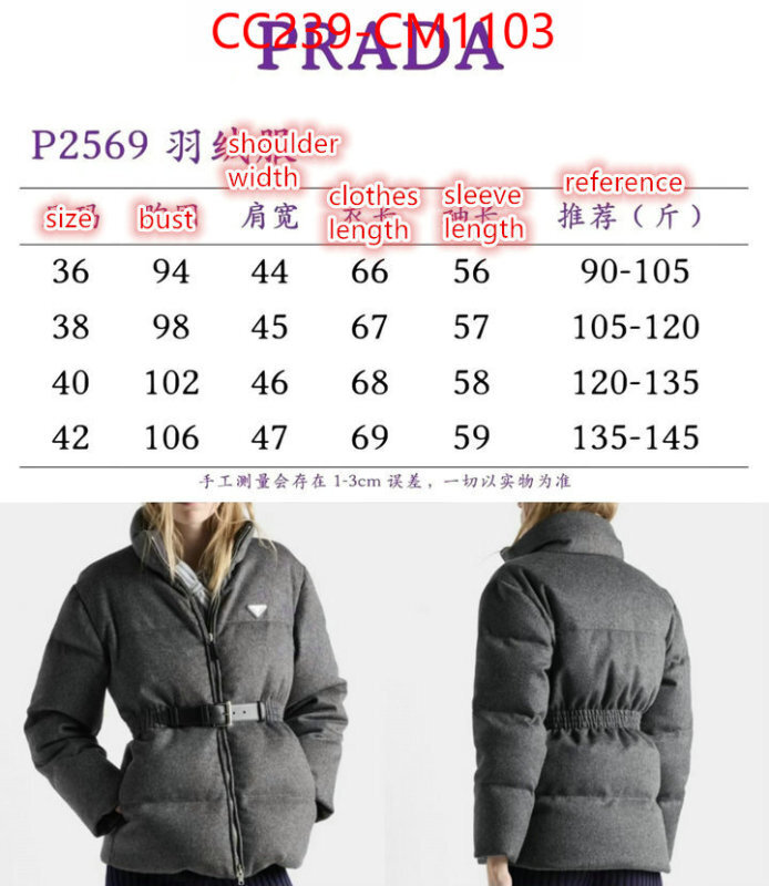 Down jacket Women-Prada where can i buy the best quality ID: CM1103 $: 239USD
