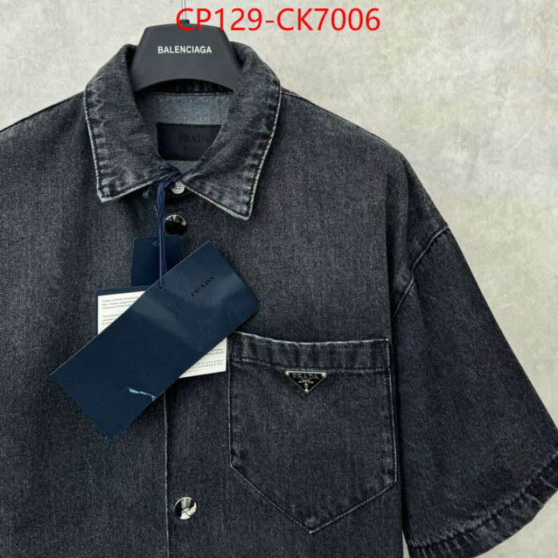 Clothing-Prada high quality designer replica ID: CK7006 $: 129USD