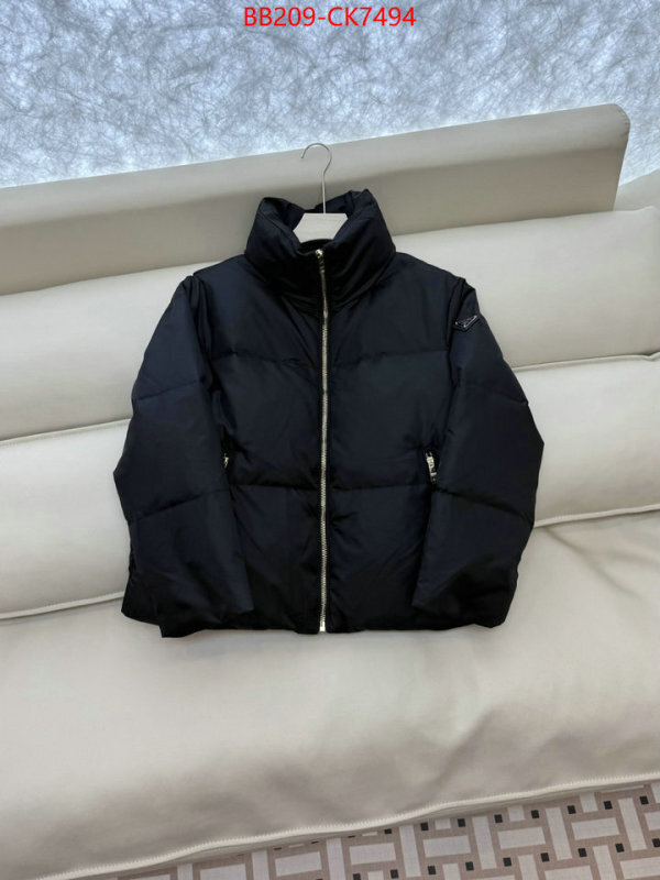 Down jacket Women-Prada what's the best to buy replica ID: CK7494 $: 209USD