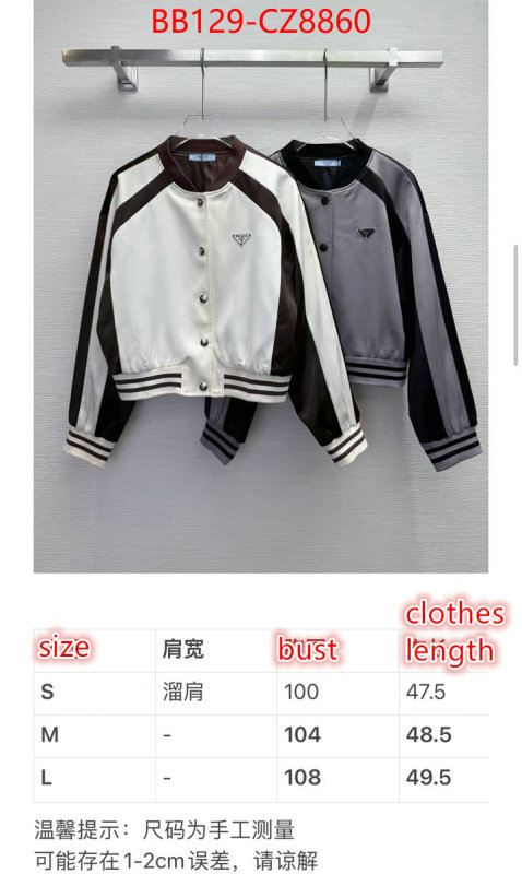 Clothing-Prada aaaaa replica designer ID: CZ8360 $: 129USD