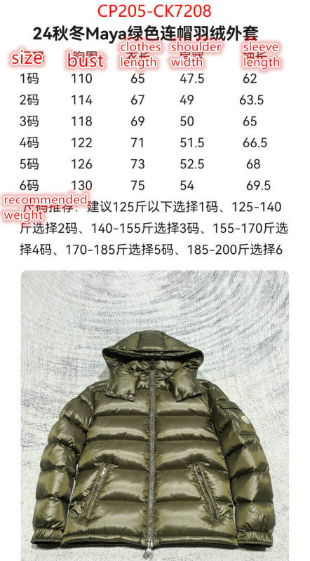 Down jacket Men-Moncler 7 star replica ID: CK7208 $: 205USD