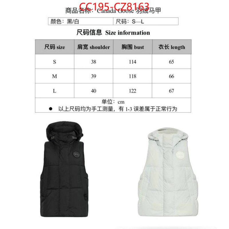 Down jacket Women-Canada Goose luxury cheap replica ID: CZ8163 $: 195USD