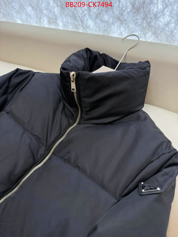 Down jacket Women-Prada what's the best to buy replica ID: CK7494 $: 209USD