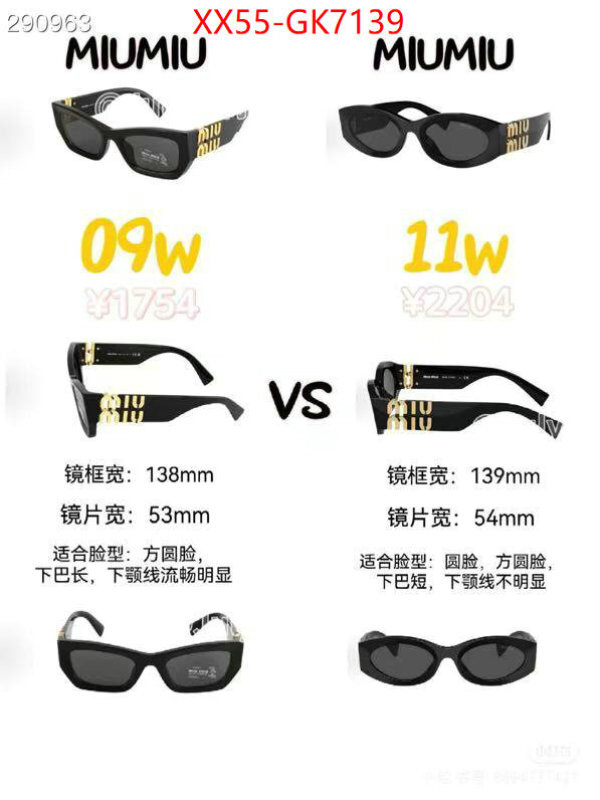 Glasses-Miu Miu shop the best high quality ID: GK7139 $: 55USD