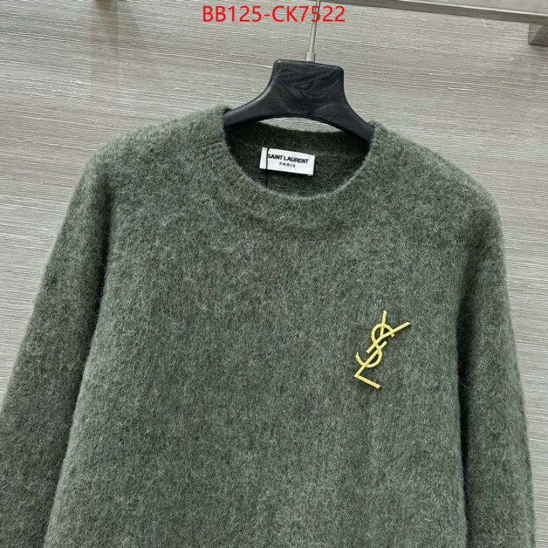 Clothing-YSL 2024 replica wholesale cheap sales online ID: CK7522 $: 125USD