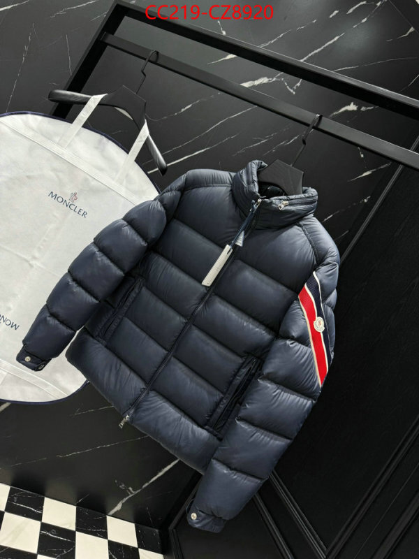 Down jacket Men-Moncler how can i find replica ID: CZ8920 $: 219USD