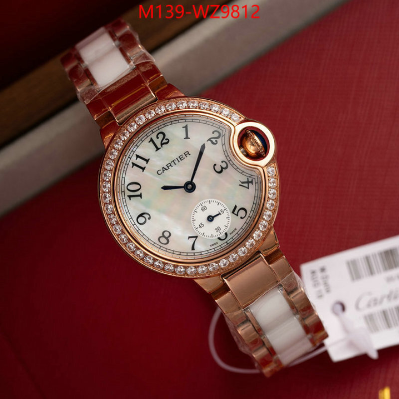 Watch(4A)-Cartier top quality fake ID: WZ9812 $: 139USD