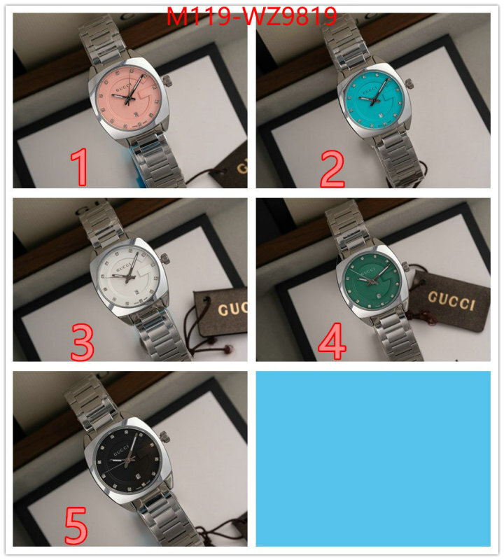 Watch(4A)-Gucci aaaaa+ replica designer ID: WZ9819 $: 119USD