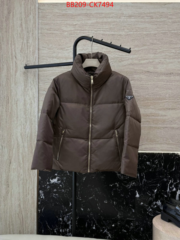 Down jacket Women-Prada what's the best to buy replica ID: CK7494 $: 209USD