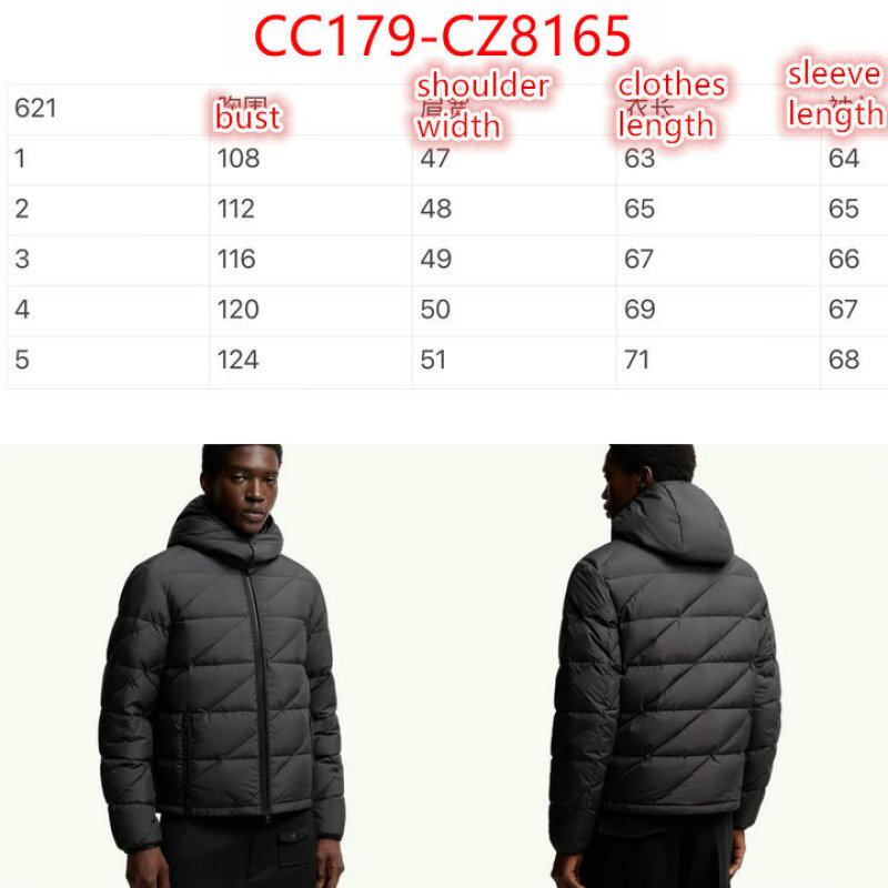 Down jacket Men-Moncler wholesale designer shop ID: CZ8165 $: 179USD