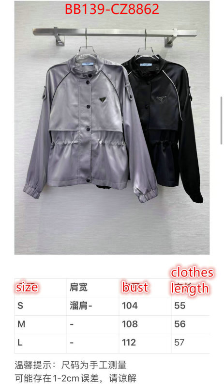 Clothing-Prada luxury shop ID: CZ8362 $: 139USD