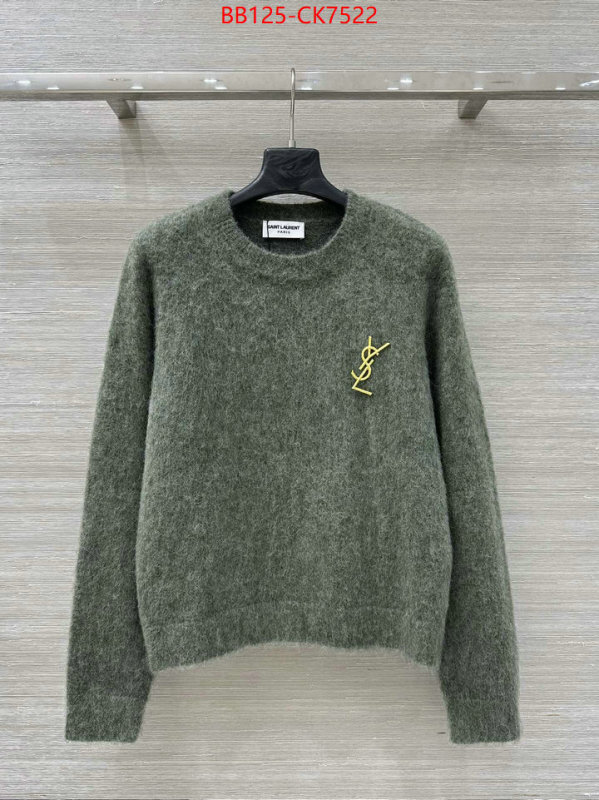 Clothing-YSL 2024 replica wholesale cheap sales online ID: CK7522 $: 125USD