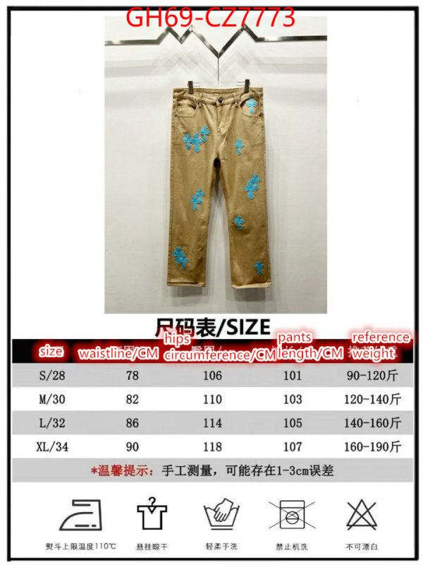 Clothing-Chrome Hearts buying replica ID: CZ7773 $: 69USD