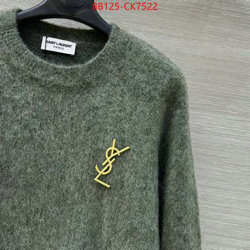 Clothing-YSL 2024 replica wholesale cheap sales online ID: CK7522 $: 125USD