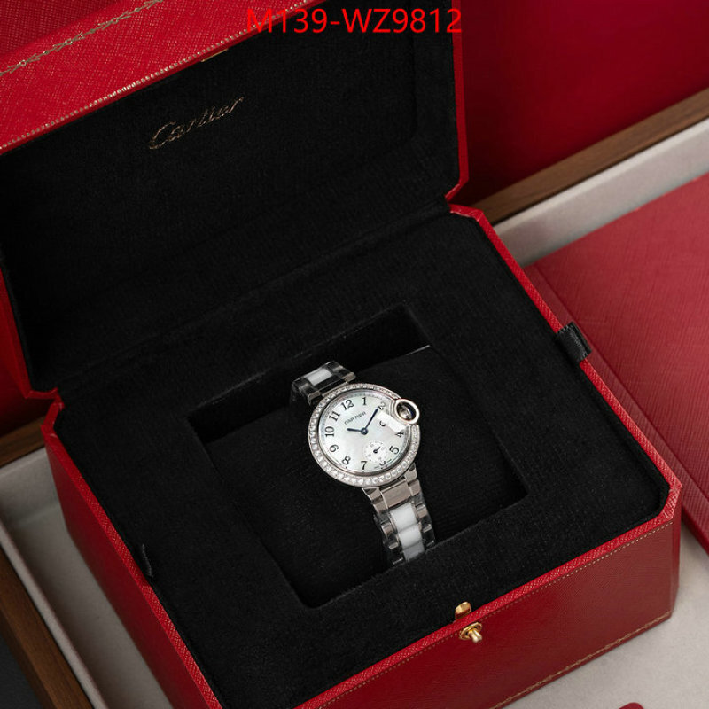 Watch(4A)-Cartier top quality fake ID: WZ9812 $: 139USD