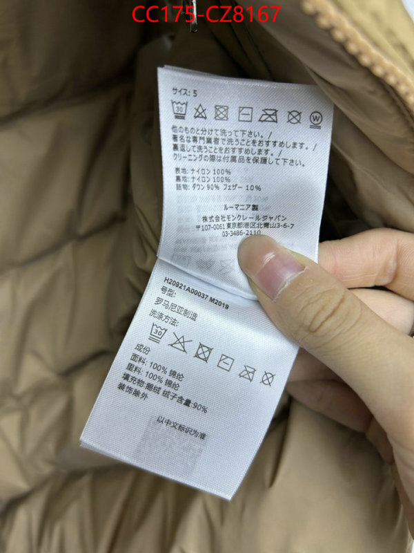 Down jacket Men-Moncler what is a 1:1 replica ID: CZ8167 $: 175USD
