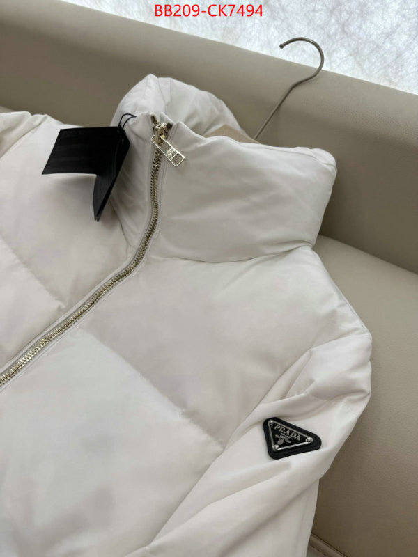 Down jacket Women-Prada what's the best to buy replica ID: CK7494 $: 209USD