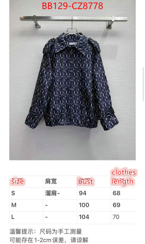 Clothing-Dior high quality customize ID: CZ8778 $: 129USD